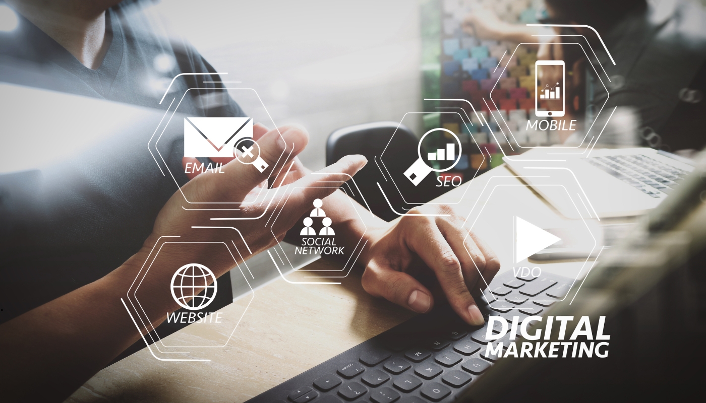 Business team analyzing digital data and technology solutions representing digital transformation and innovation by MKTB.net